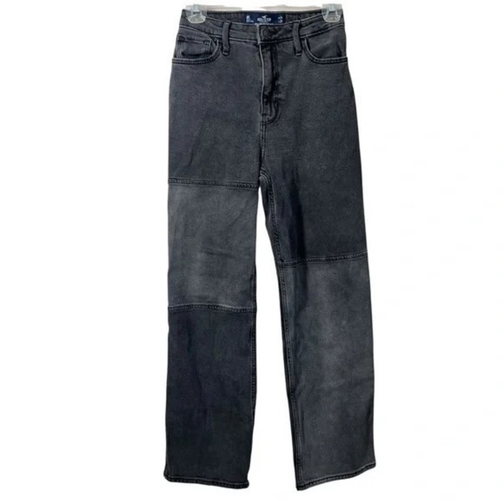 Hollister Ultra High-Rise Dad Jeans Women's‎ 0S Patchwork Vintage Stretch Denim